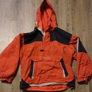 Vintage Columbia Red and Black Half Zip Pullover Jacket Size Large